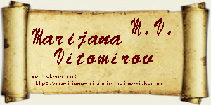 Marijana Vitomirov vizit kartica